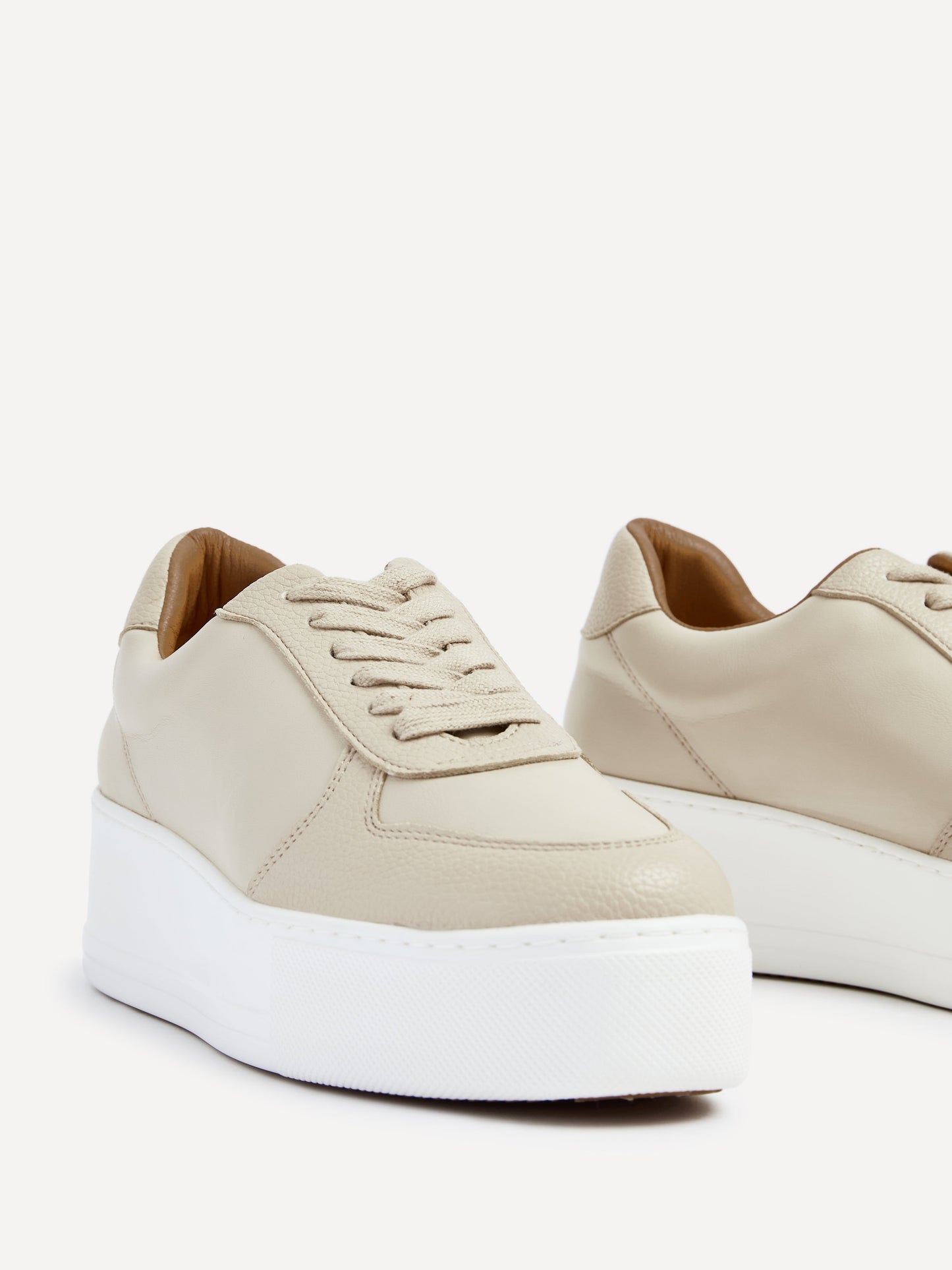 Twiggy Nude Faux Leather Trainers