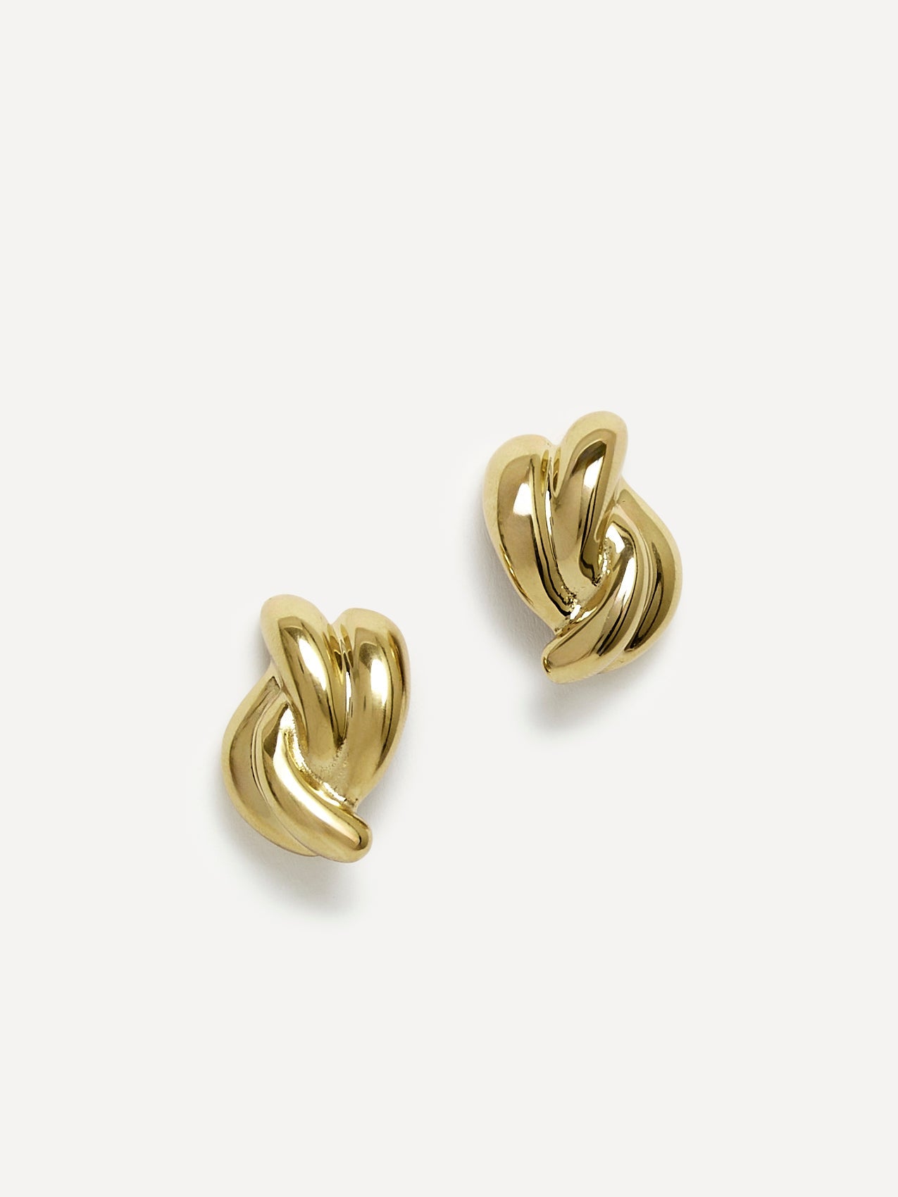 Twisted Gold Knot Stud Earrings