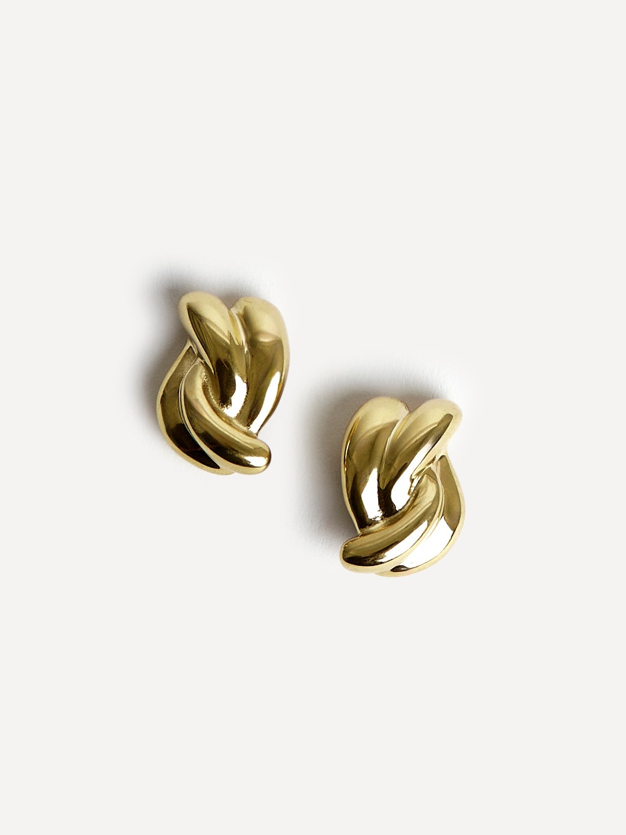 Twisted Gold Knot Stud Earrings