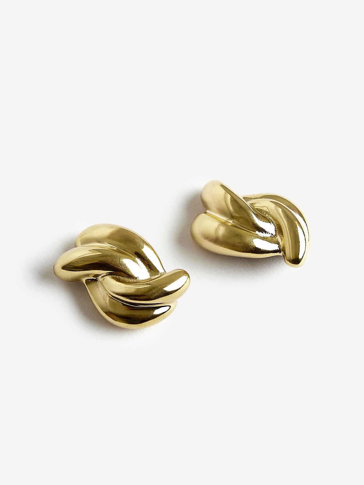Twisted Gold Knot Stud Earrings