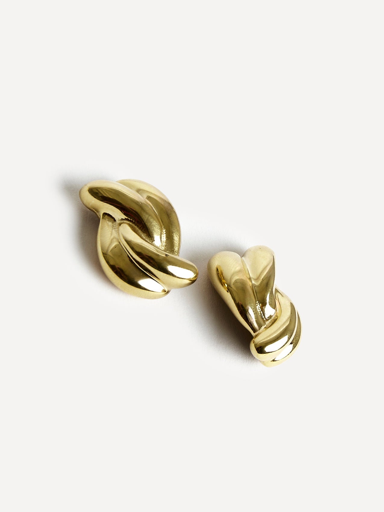 Twisted Gold Knot Stud Earrings