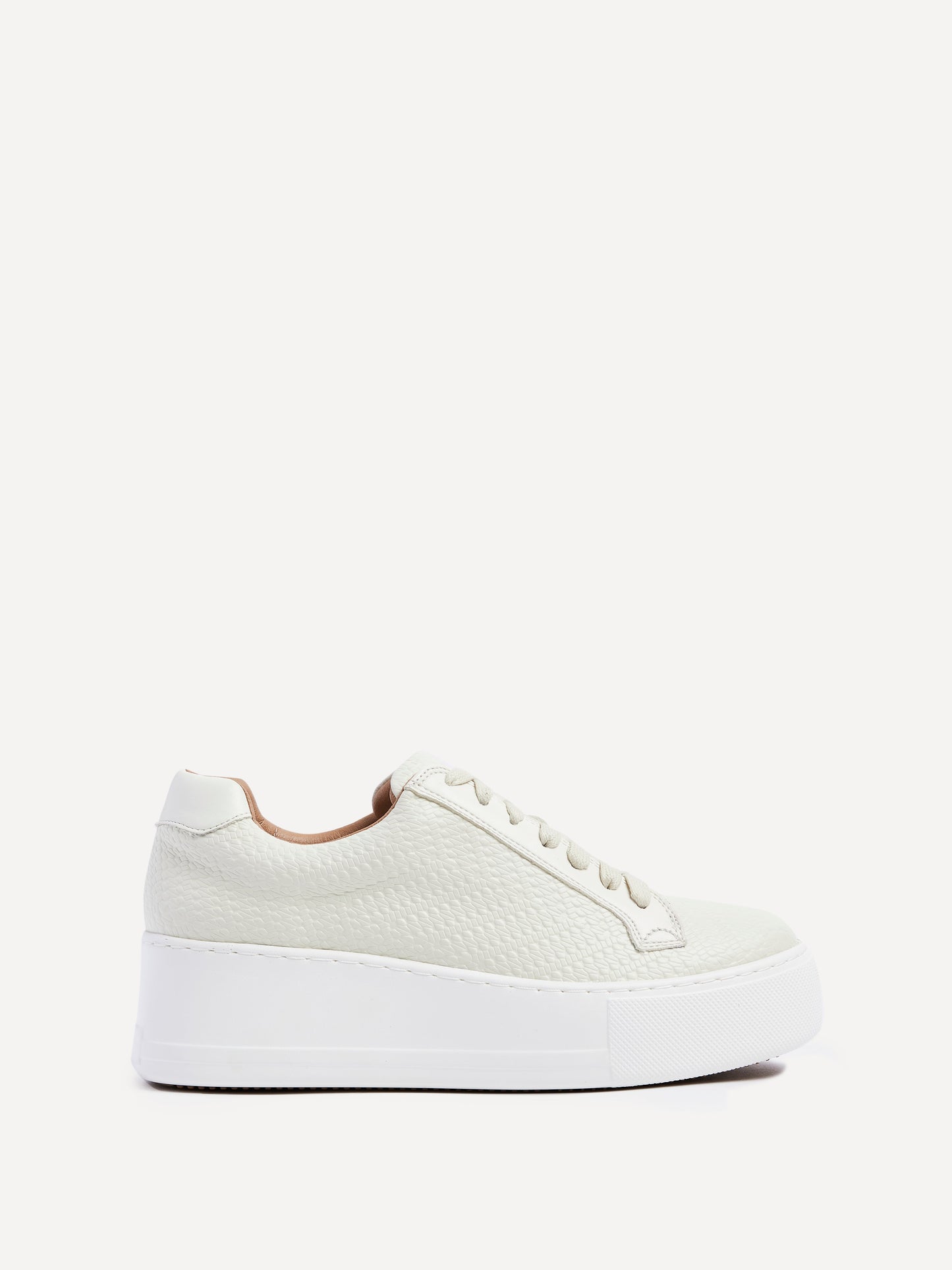 Twyla Cream Faux Leather Trainers