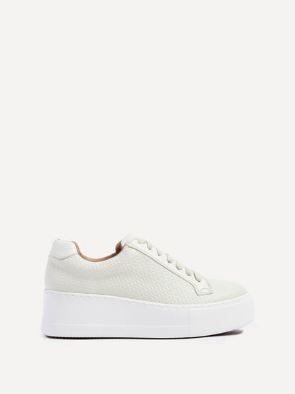 Twyla Cream Faux Leather Trainers