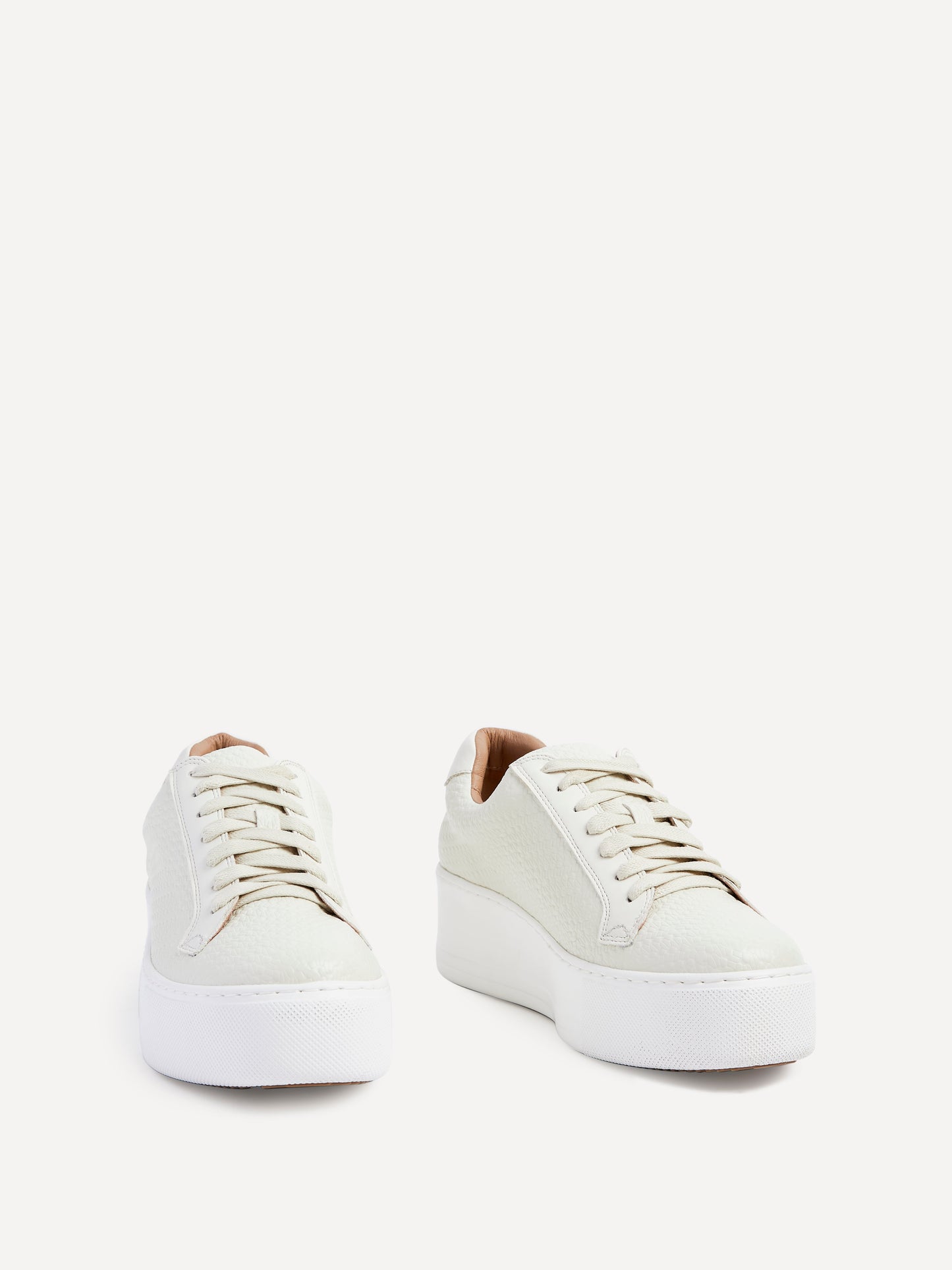 Twyla Cream Faux Leather Trainers