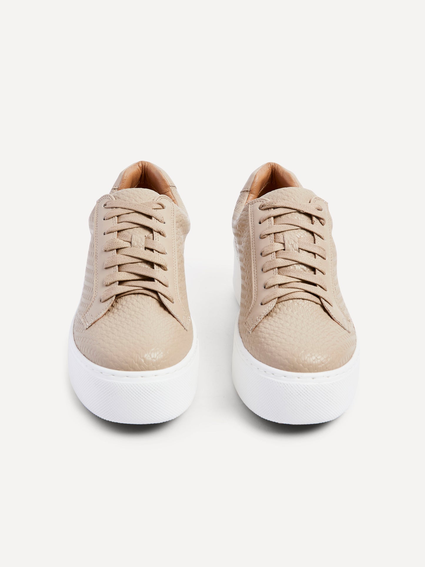 Twyla Mocha Faux Leather Trainers