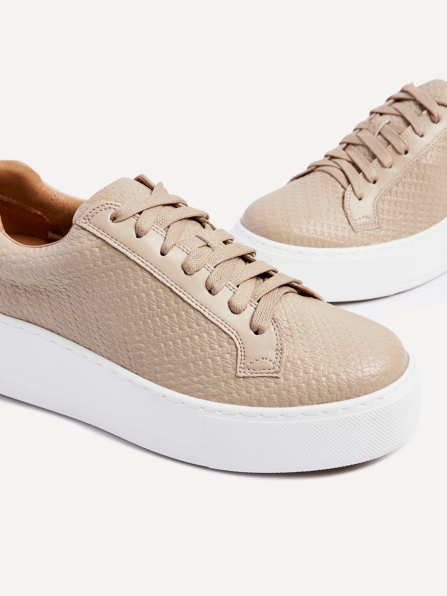 Twyla Mocha Faux Leather Trainers