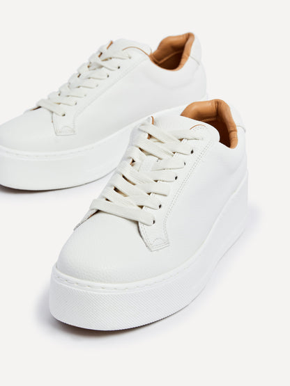 Twyla White Faux Leather Trainers