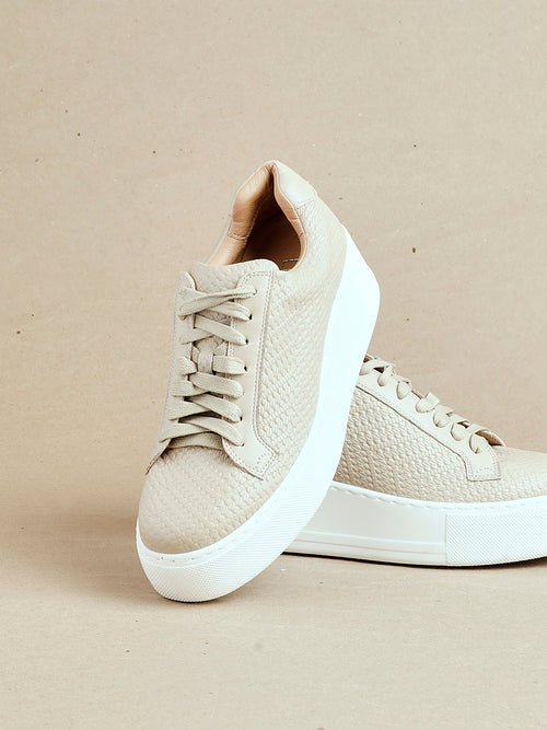 Twyla Mocha Faux Leather Trainers