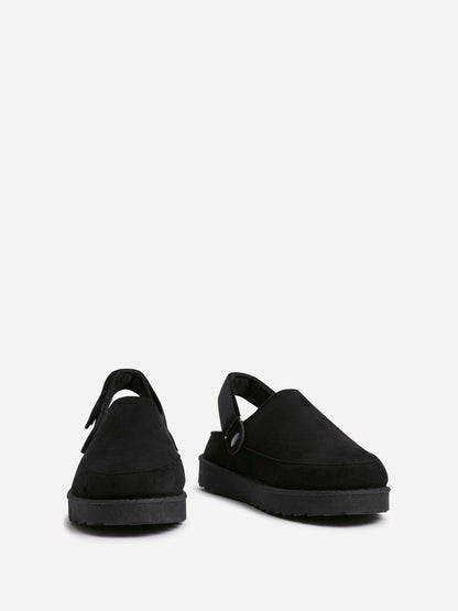 Teddy Black Faux Fur Clogs
