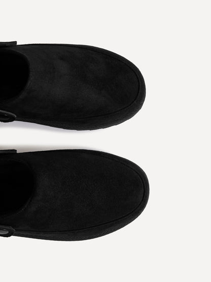 Teddy Black Faux Fur Clogs