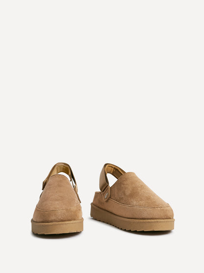 Teddy Chestnut Faux Fur Clogs
