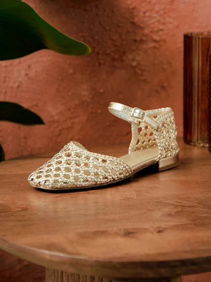 Suki Gold Handwoven Sandals
