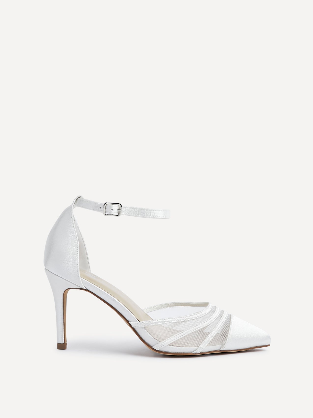 Tianey Wide Fit Bridal Ivory Mesh Court Heels
