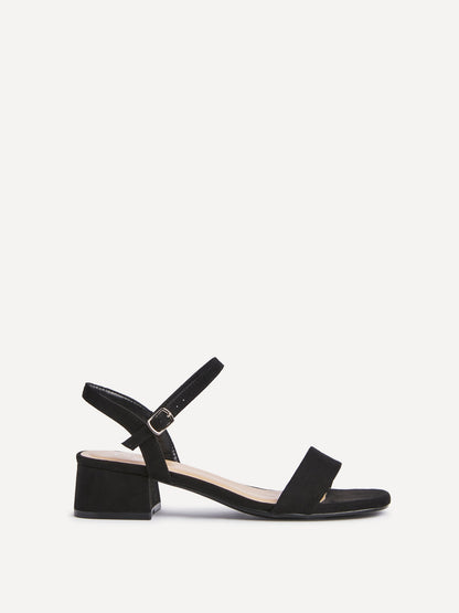 Tillie Black Faux Suede Low Heels