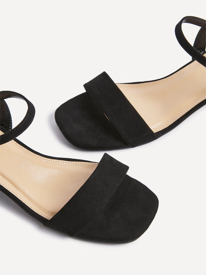 Tillie Black Faux Suede Low Heels