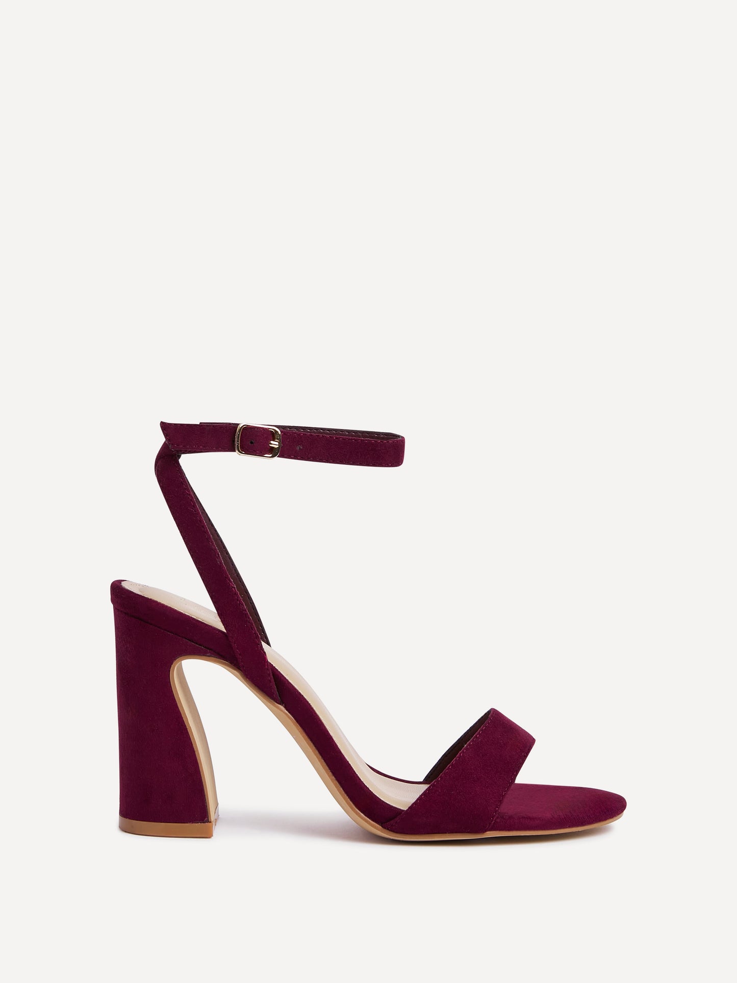 Trance Burgundy Faux Suede Block Heels