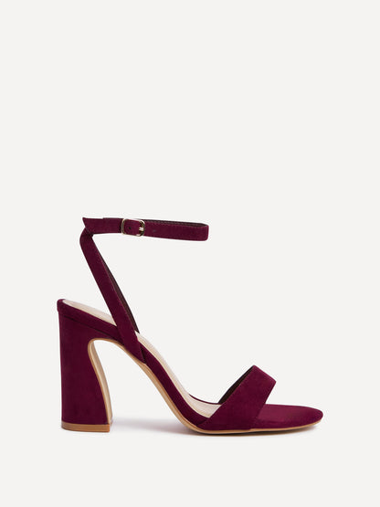 Trance Burgundy Faux Suede Block Heels