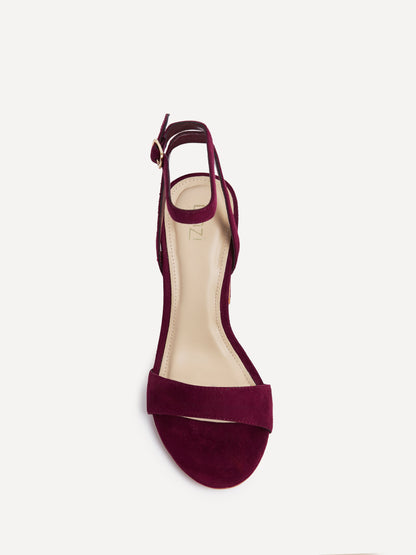 Trance Burgundy Faux Suede Block Heels