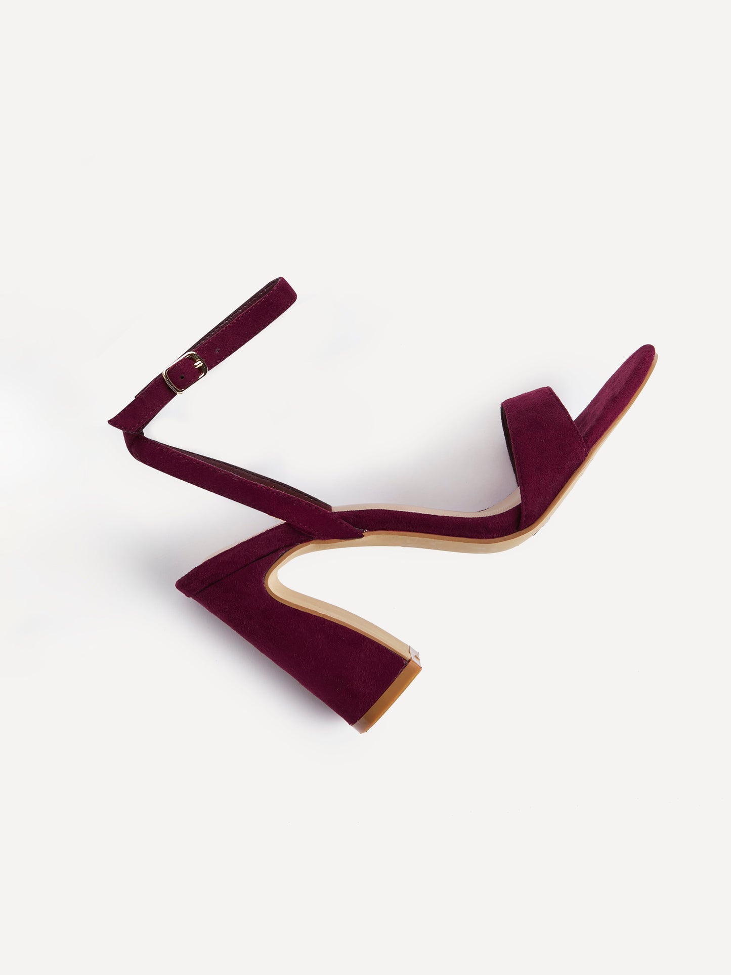 Trance Burgundy Faux Suede Block Heels