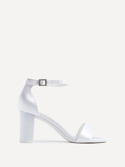 Unite Bridal Ivory Satin Heeled Sandals