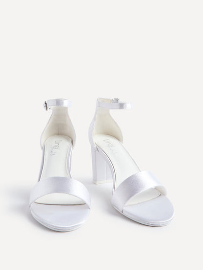 Unite Bridal Ivory Satin Heeled Sandals
