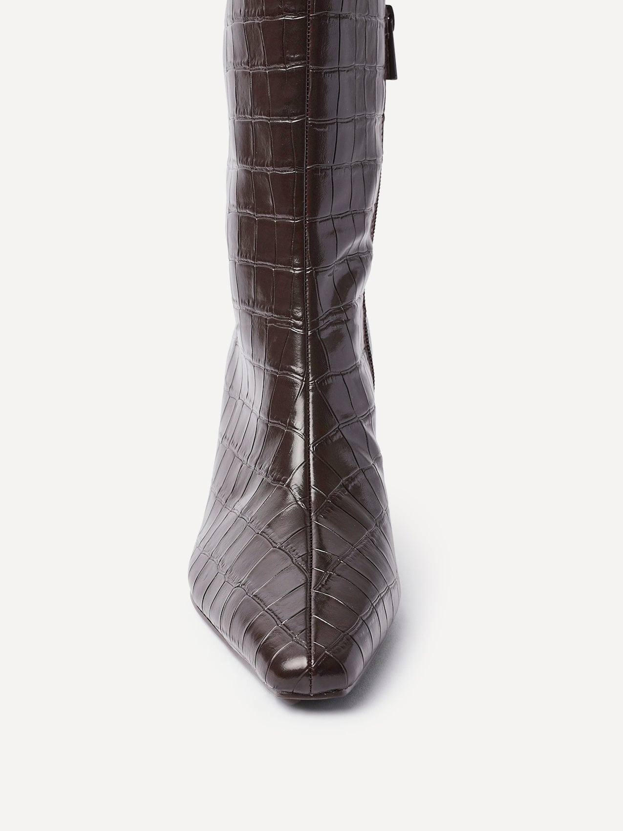 Uptown Brown Croc Long Boots