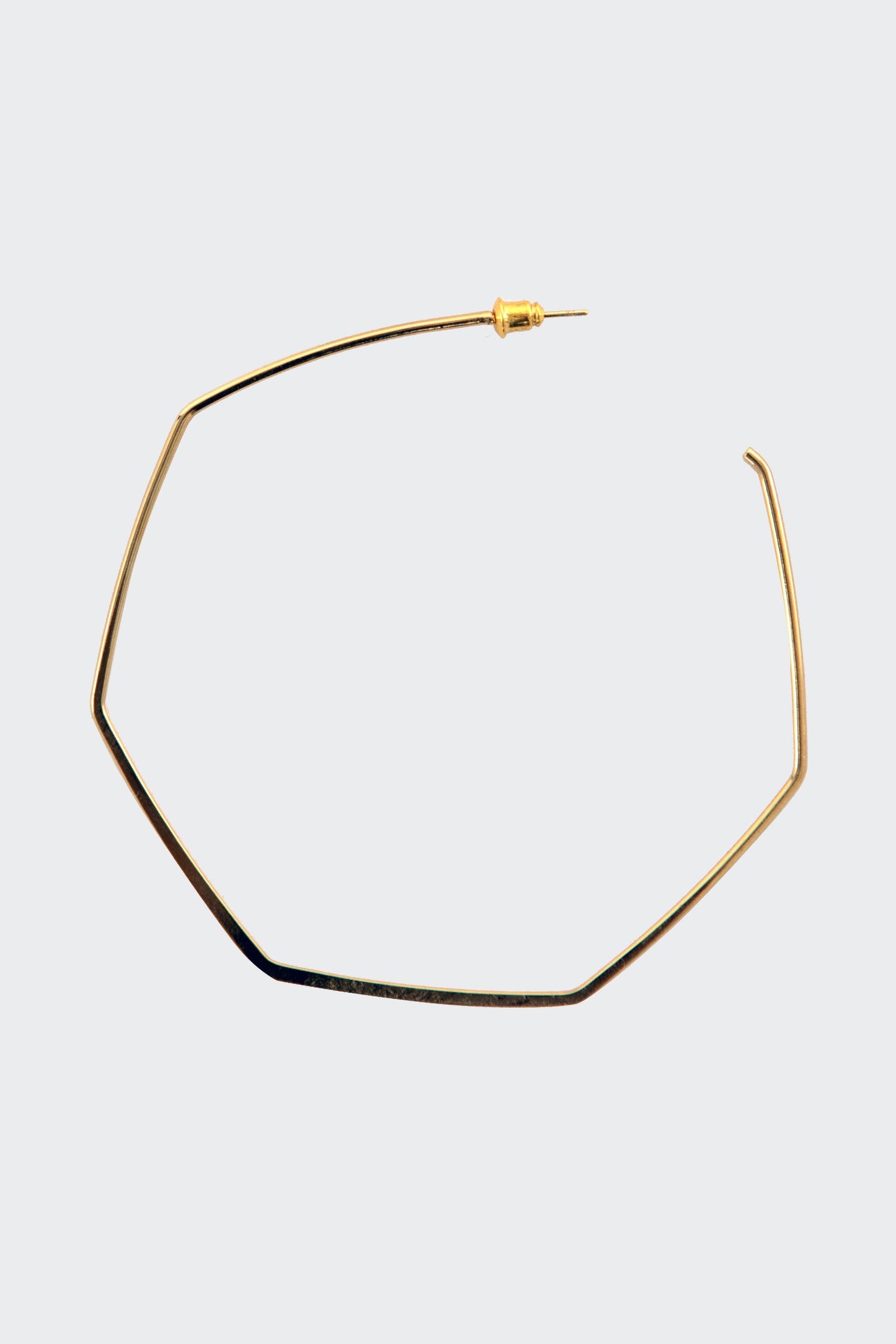 JWL318 - Hexagon Post Hoop Earrings