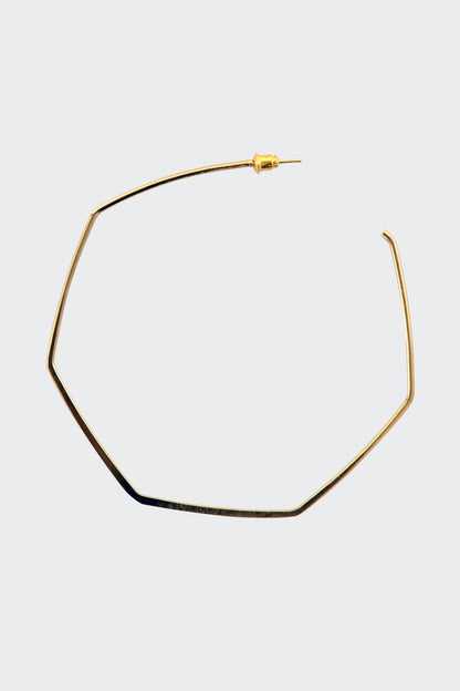 JWL318 - Hexagon Post Hoop Earrings