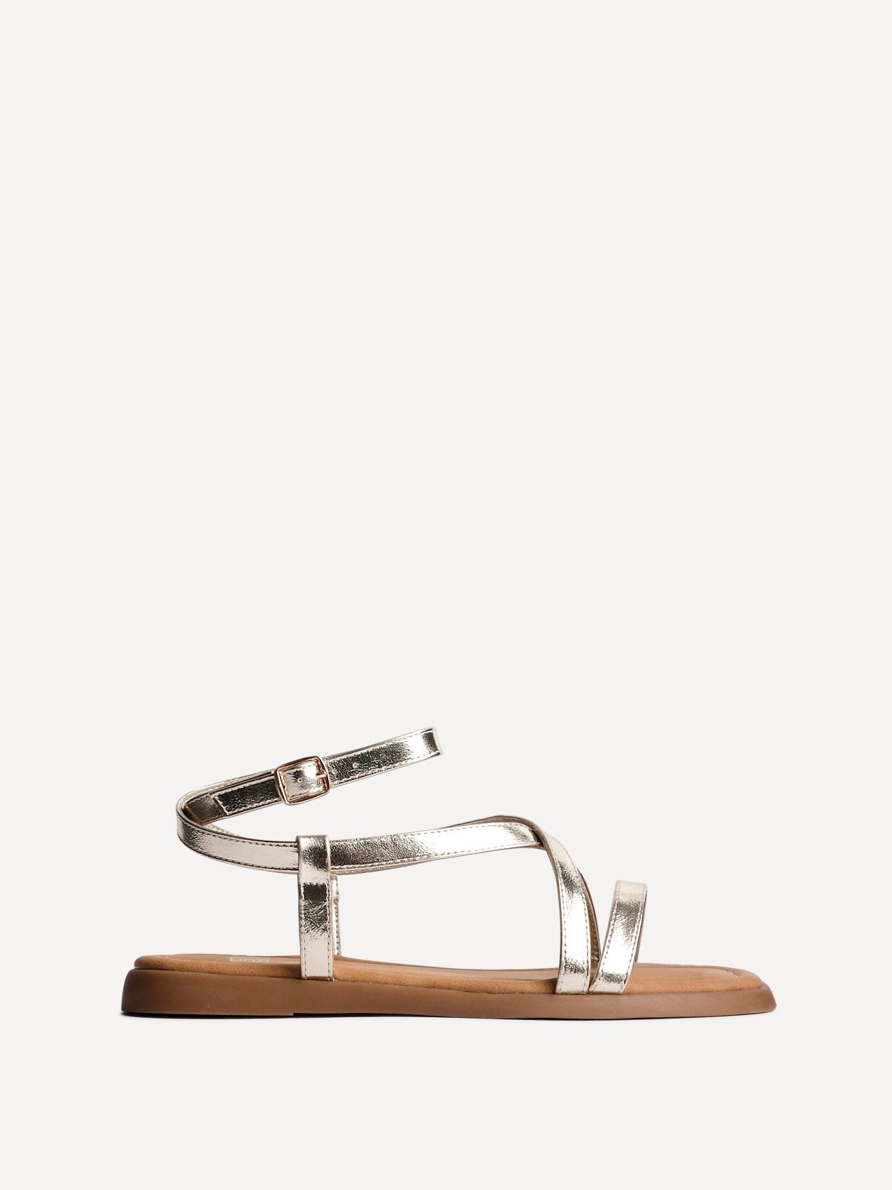 Valor Gold Strappy Flat Sandals
