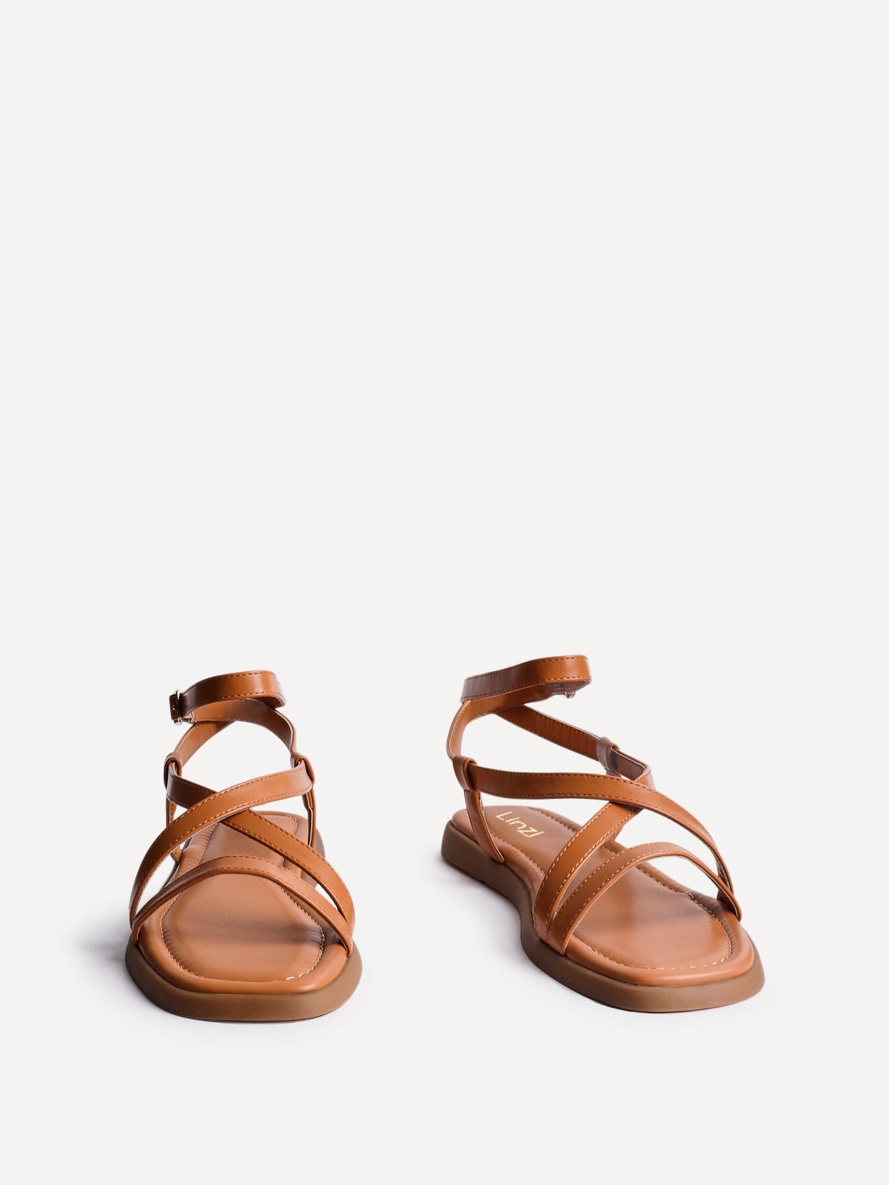 Valor Tan Strappy Flat Sandals