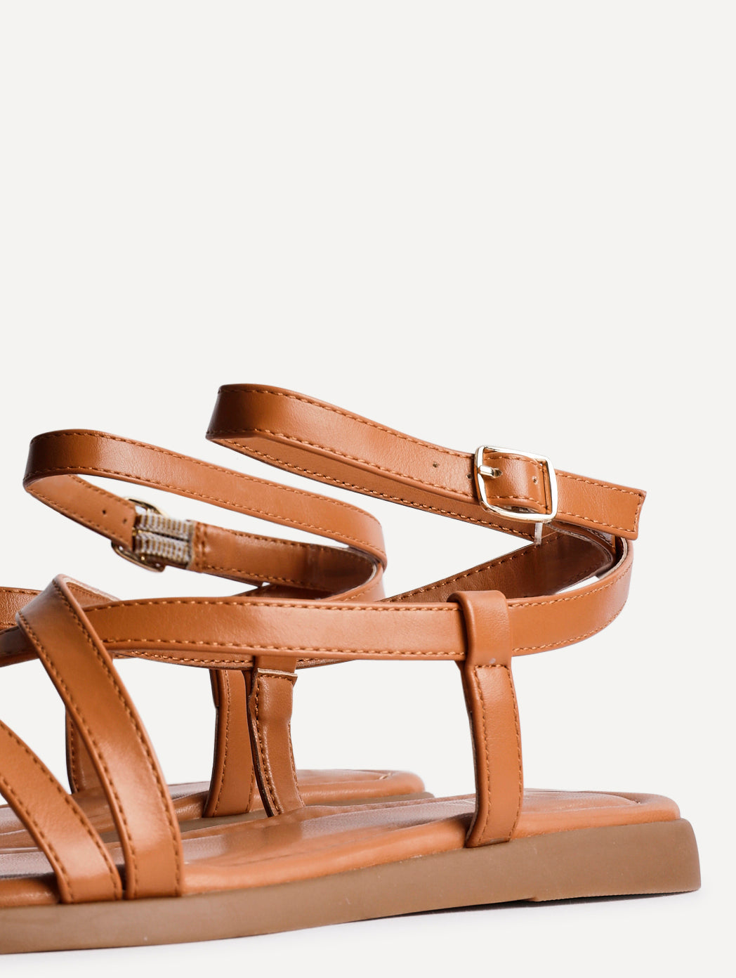 Valor Tan Strappy Flat Sandals