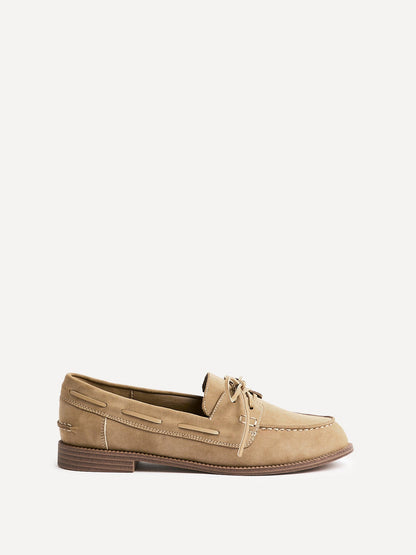 Vanish Beige Faux Suede Loafers