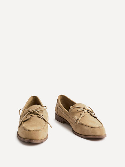 Vanish Beige Faux Suede Loafers