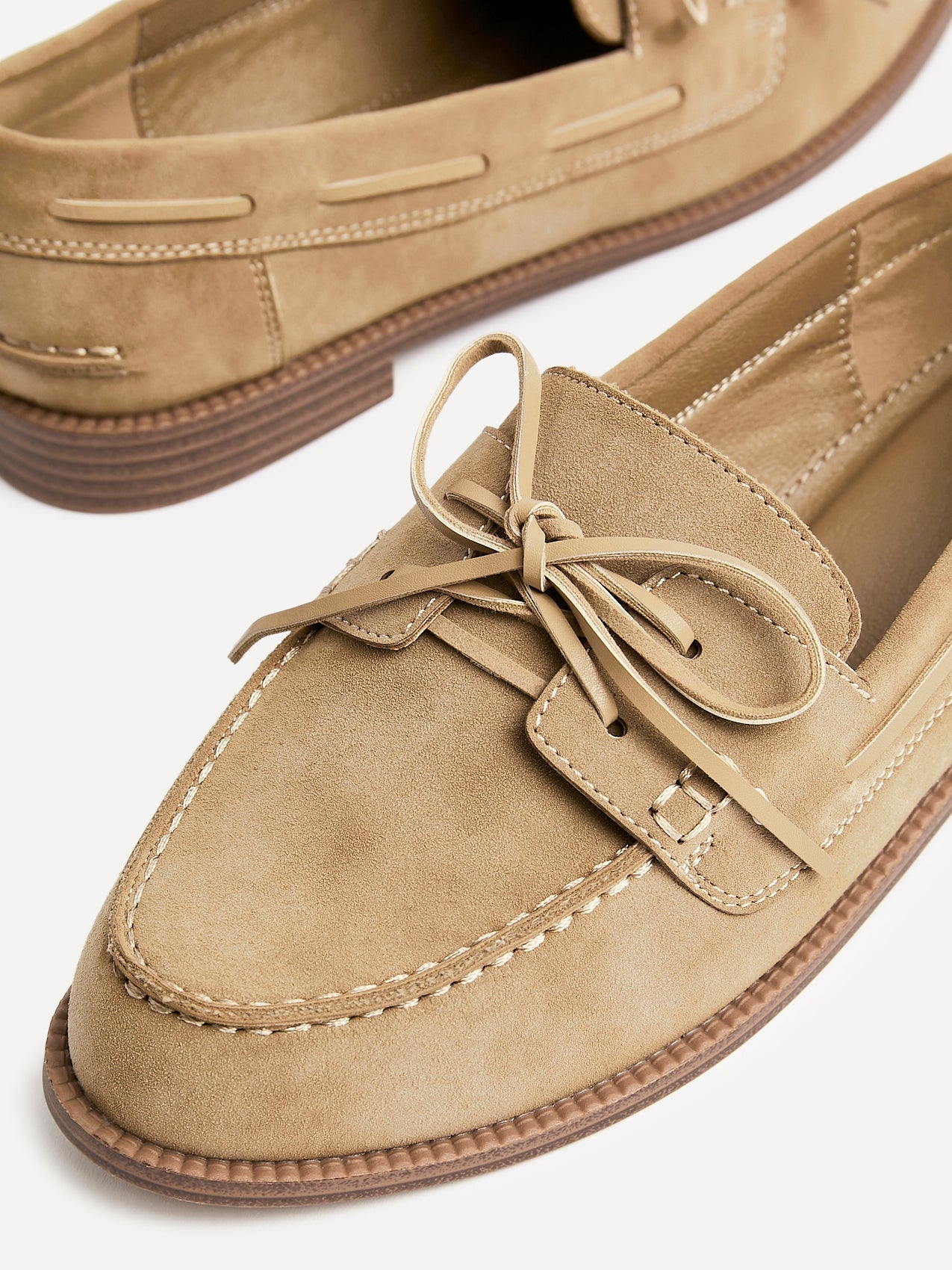 Vanish Beige Faux Suede Loafers