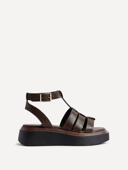 Vault Brown Gladiator Flatform Sandals