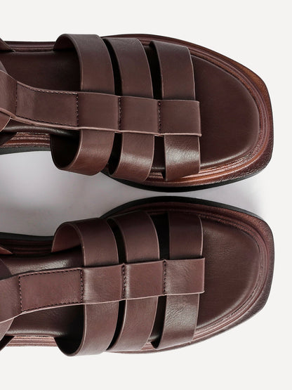 Vault Brown Gladiator Flatform Sandals