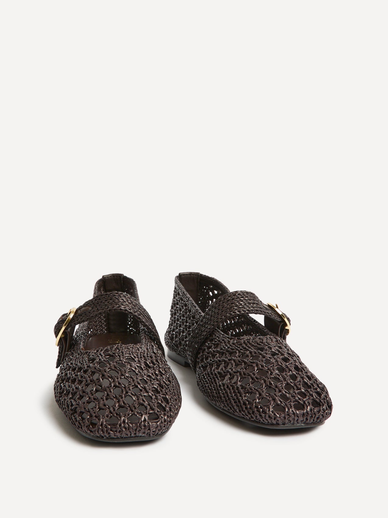 Verona Brown Handwoven Mary Jane Pumps