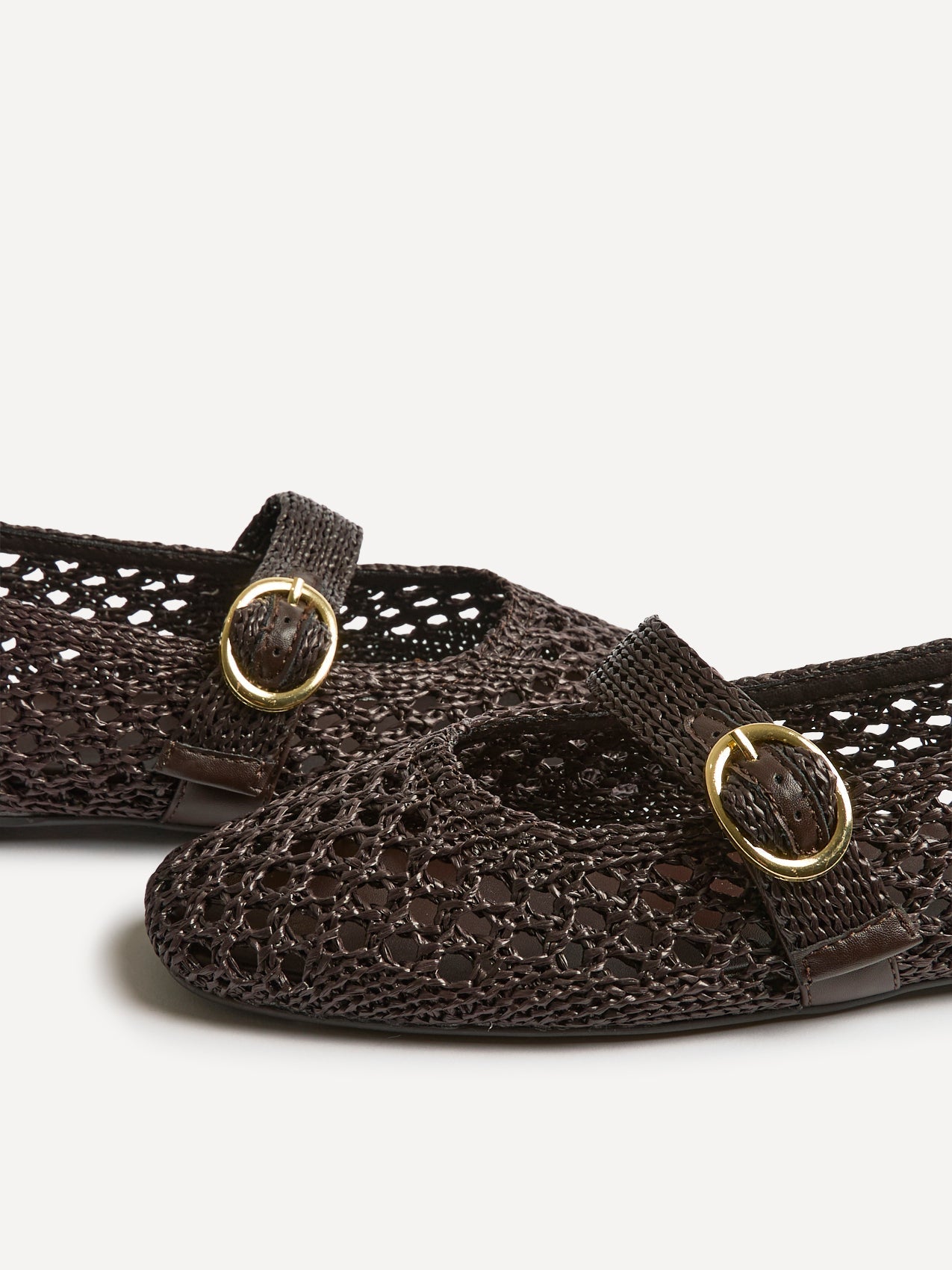 Verona Brown Handwoven Mary Jane Pumps