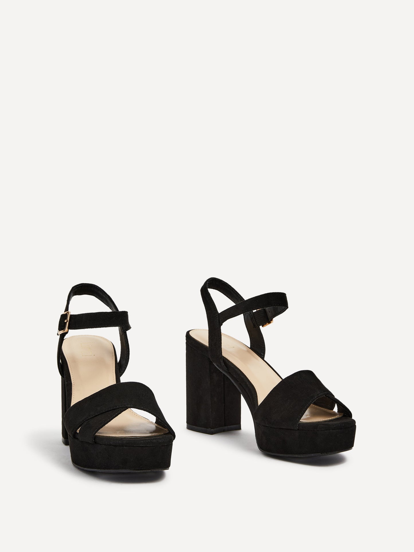 Verony Black Suede Platform Block Heels