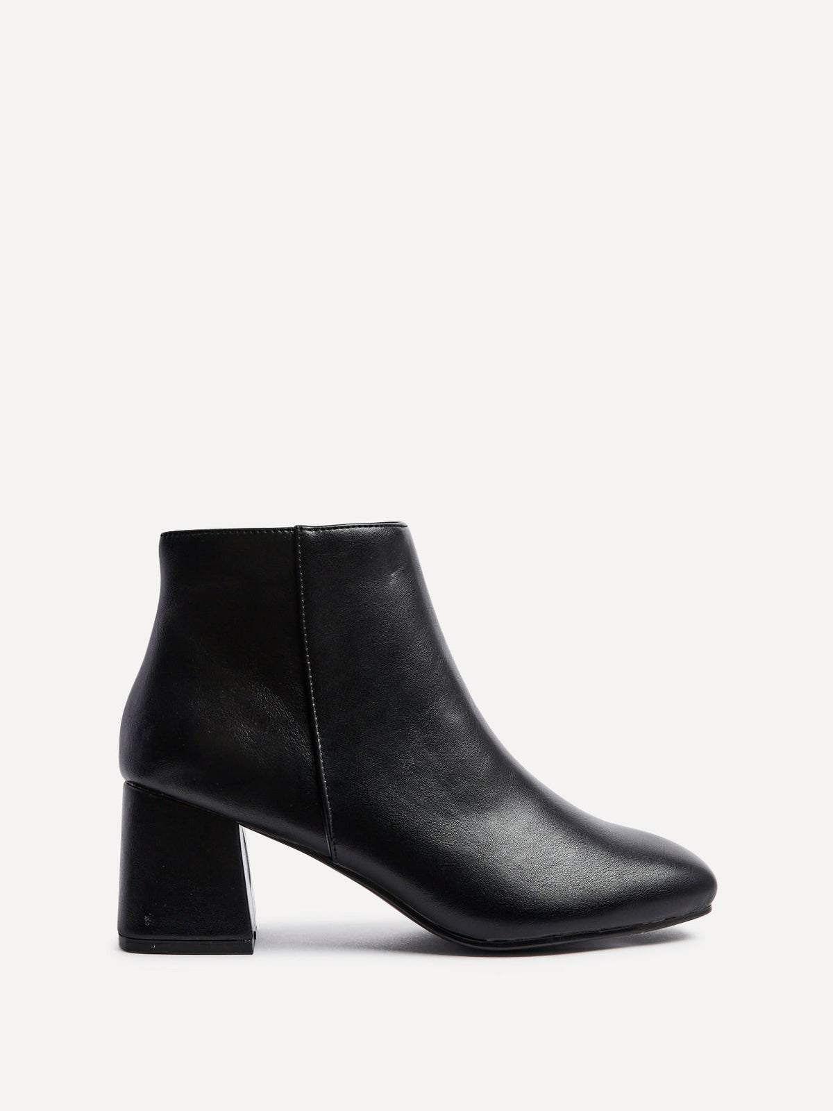Verse Black Faux Leather Ankle Boots