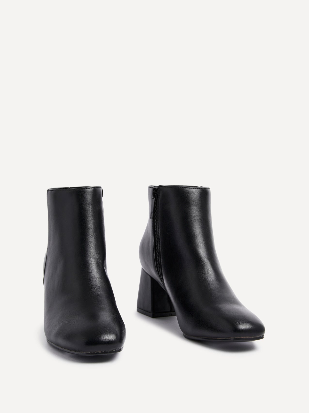 Verse Black Faux Leather Ankle Boots
