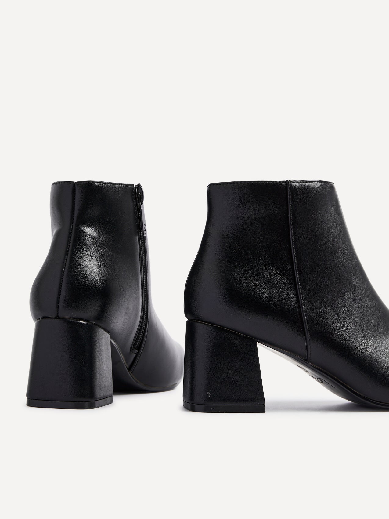 Verse Black Faux Leather Ankle Boots
