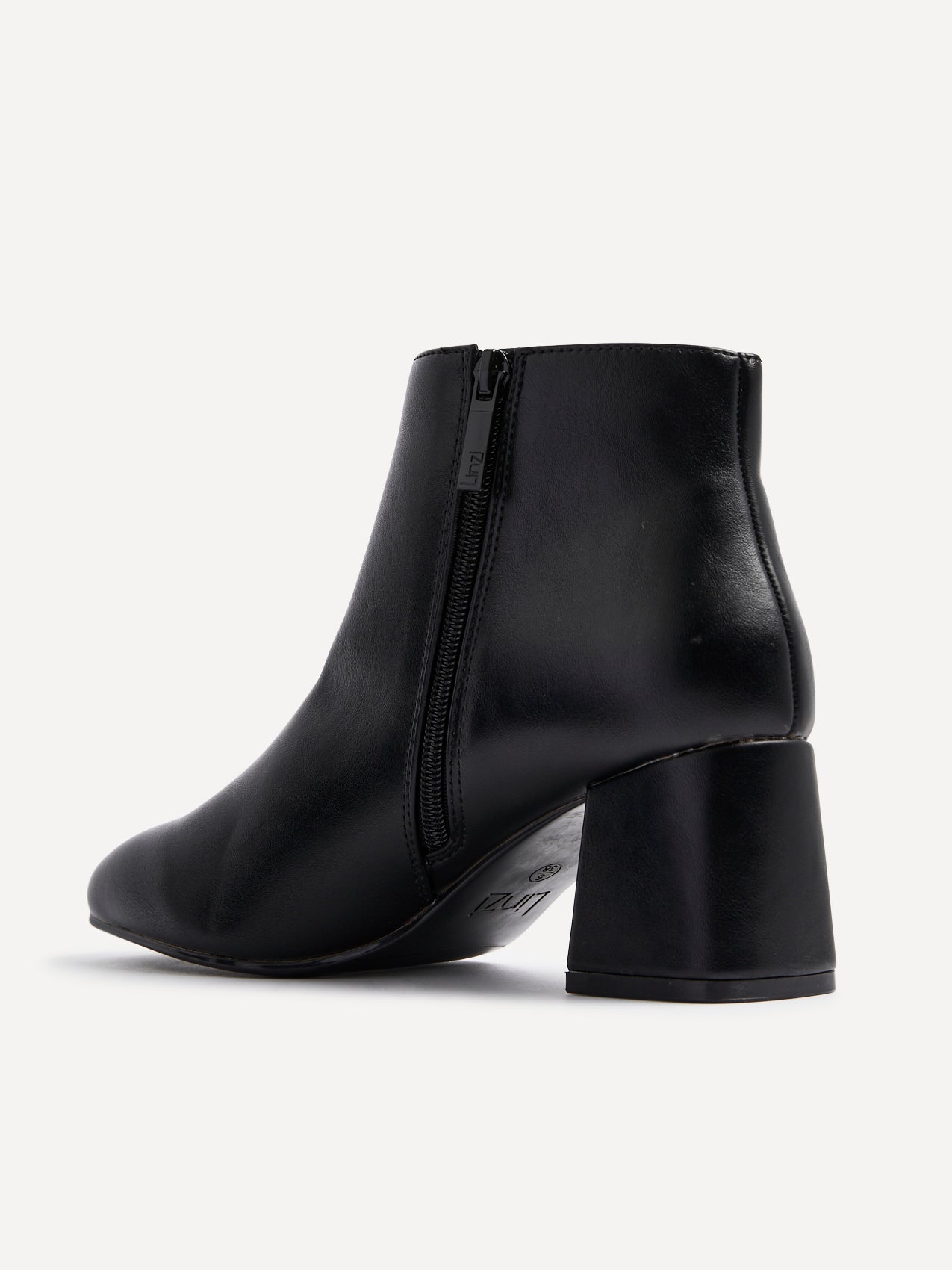 Verse Black Faux Leather Ankle Boots