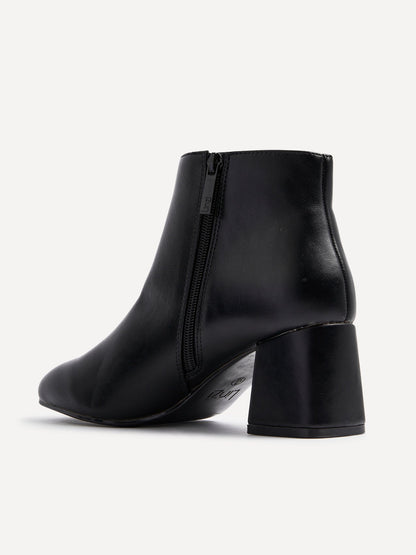 Verse Black Faux Leather Ankle Boots