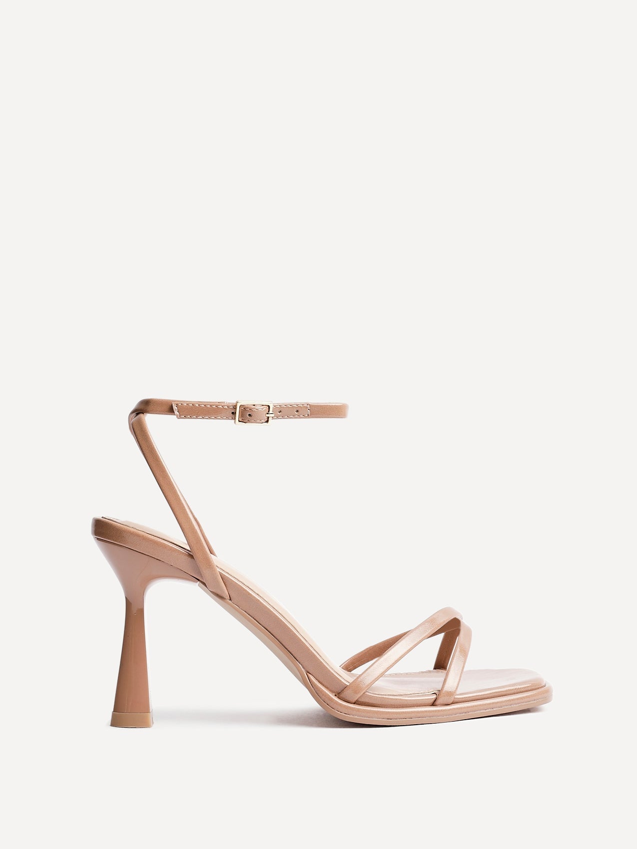 Verve Tan Faux Leather Crossover Stiletto Heel