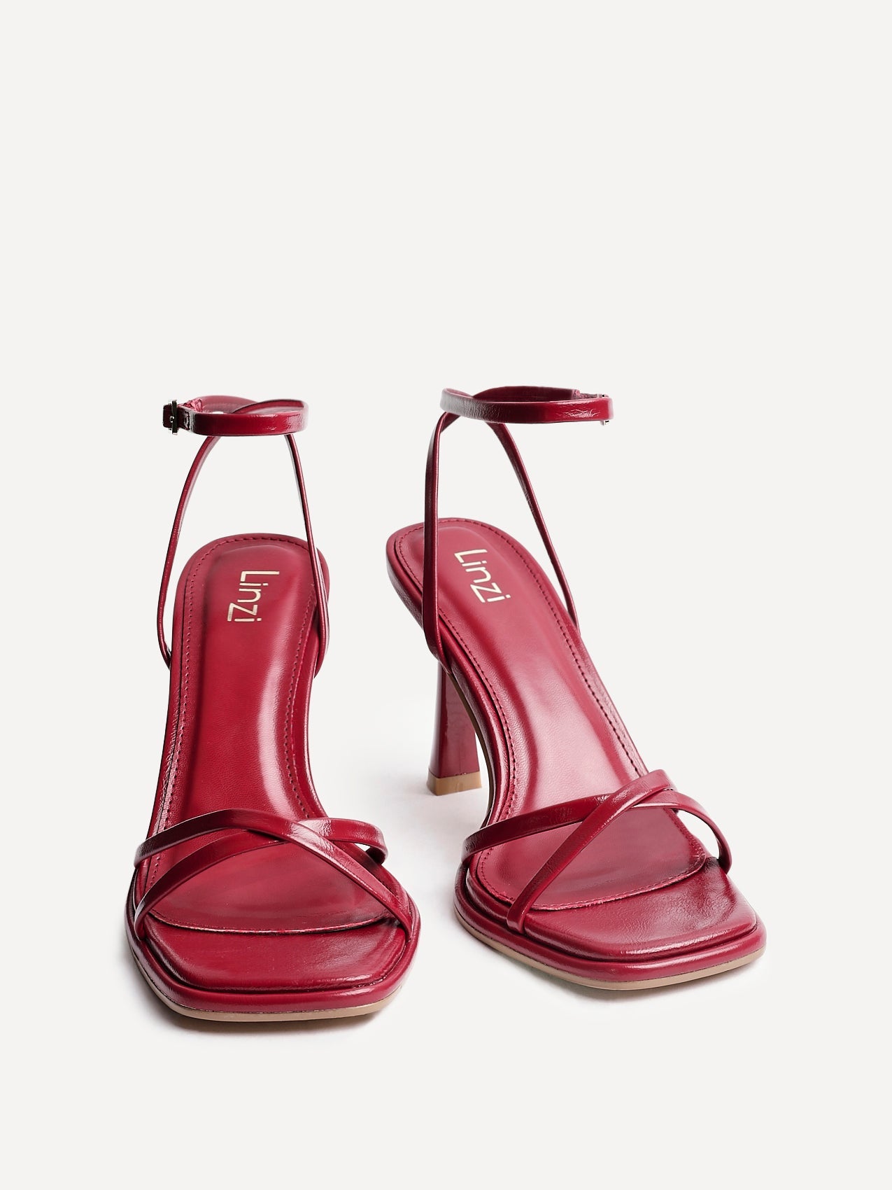 Verve Red Faux Leather Crossover Stiletto Heel