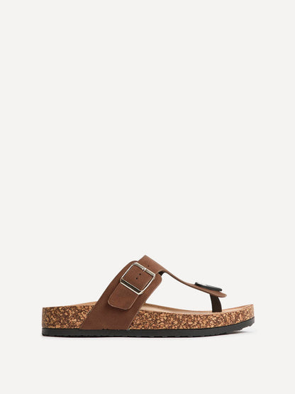 View Brown Soft Footbed Flat Sandals