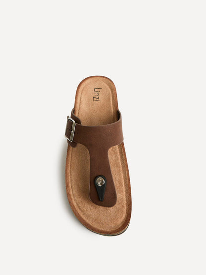 View Brown Soft Footbed Flat Sandals