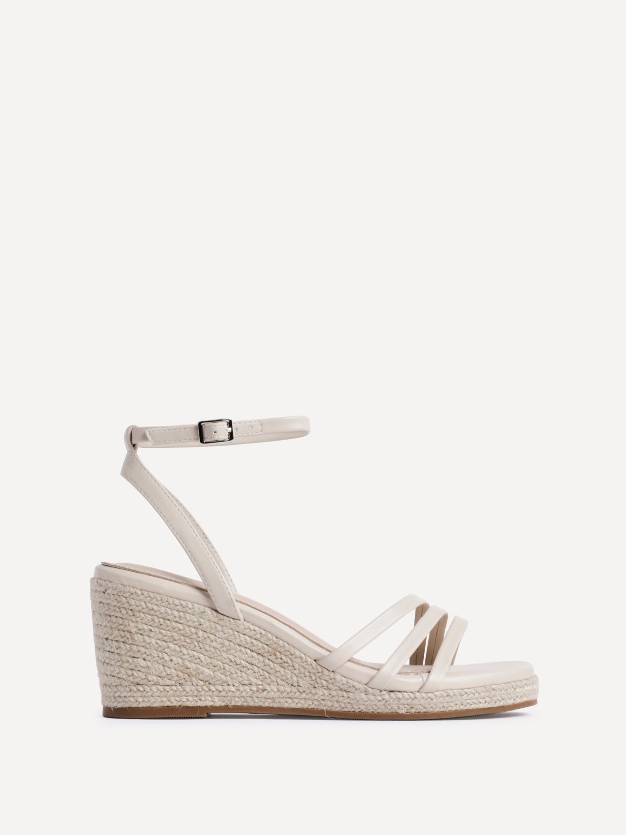 Virtue Nude Faux Leather Espadrille Wedge