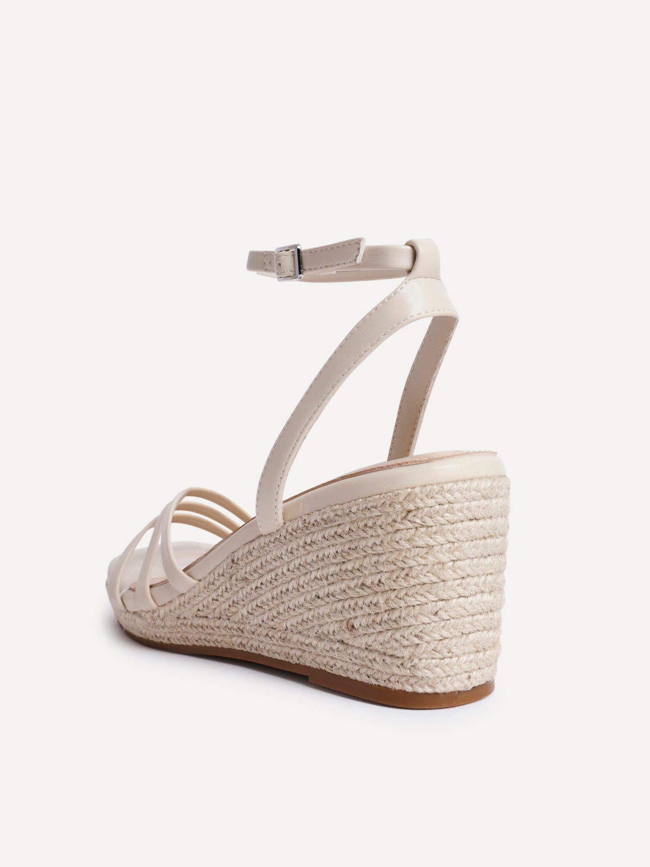 Virtue Nude Faux Leather Espadrille Wedge
